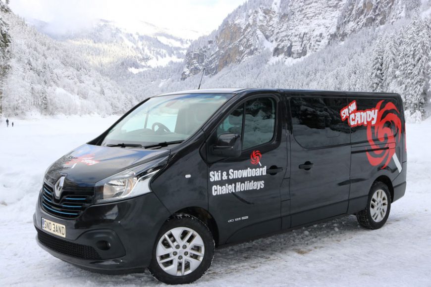 ski transfers minibus in Morzine